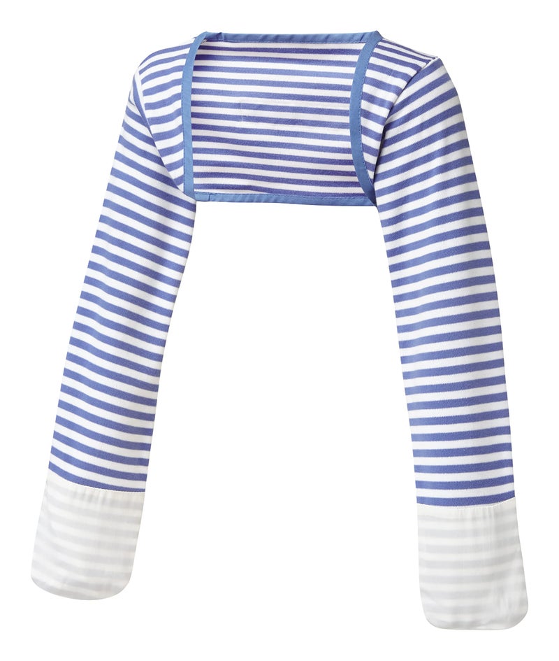 ScratchSleeves | Little Boys' Stay-On Scratch Mitts | Stripes | Blue and Cream | 3-4y - Image 2